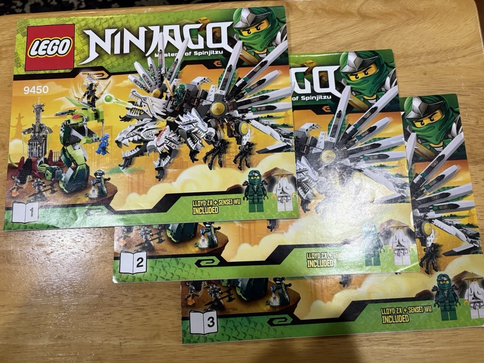 LEGO NINJAGO 9450 SOLO FOLLETOS DE INSTRUCCIONES - Los 3 incluidos - Juego de dragones Foto 1 de 1
