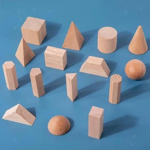 15 Stücke Holz Geometrische Festkörper 3D Formen Stapelspielzeug Für Kinder/ - Bild 1 von 11
