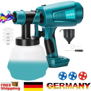 Für Makita 18v Akku Farbsprühsystem 1000ML Farbspritzpistole Sprühpistole HVLP - Bild 1 von 11