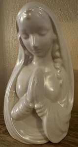 Vintage Haeger Ivory Praying Madonna, Virgin Mary, Blessed Mother , Planter Vase - Picture 1 of 8