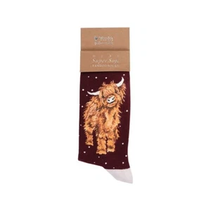 Festive Cow Soft Red Christmas Bamboo Socks – Wrendale 7-11 Socks & Gift Bag - Picture 1 of 3