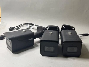 3pc Used Lorex LNB9232S 4K Smart IP Black Security Bullet Camera Listen-in Audio - Picture 1 of 2