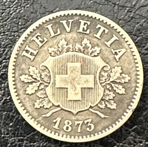1873 B Switzerland 10 Rappen Coin Nice Detail - Picture 1 of 18