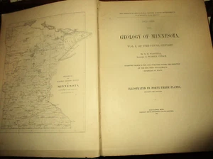 GEOLOGY PALEONTOLOGY MINNESOTA MINERALS HISTORY COLORED GEOLOGIC MAPS 1884 - Bild 1 von 8
