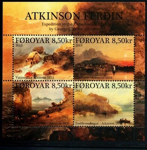 FAROE ISLANDS. 2015. 34 Kr. Atkinsons Expedition, souvenir sheet, MNH (BL53) - Picture 1 of 1