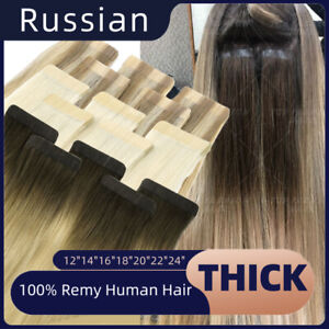 AU CLEARANCE 100% Thick Real Remy Tape In Remy Human Hair Extensions Skin Weft