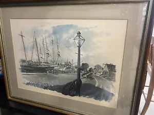 Paul N. Norton Framed & Signed Watercolor "Mystic Seaport" 1964. 27 1/2 X 21 1/2 - Picture 1 of 5