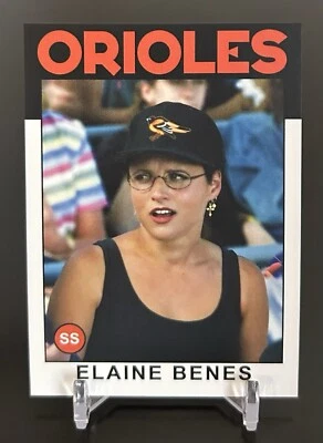 Elaine Benes Seinfeld - Custom Funny ACEO Baseball Trading Card - 1986 Baltimore - Image 1 of 3
