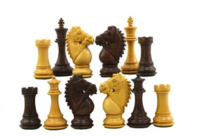 ROOGU Knight's Power 4'' KH Chess Figures Set Acacias Wood 4x Lady Handmade India - Picture 1 of 4