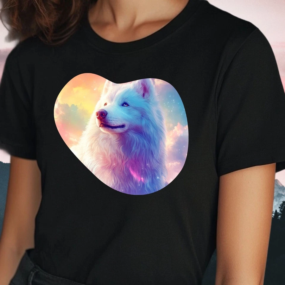 Frauen T-Shirt Samojede Holographisch Motiv Baumwolle Größe S bis 3XL - Bild 1 von 1
