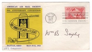 C47 50th Anniversary Flight Airmail FDC 1953 - Signed Congressman Saxbe - Picture 1 of 2