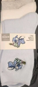 DISNEY STITCH X PRIMARK 3 Pack Cotton Blend Socks SCRUMP Size 4-8 - Picture 1 of 2