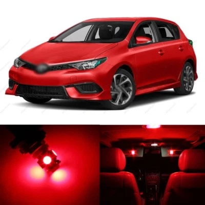 10 x 红色 LED 车内灯套装适用于 2016 - 2017 年丰田 Scion iM + PRY 工具 — 第 1/4 张图片