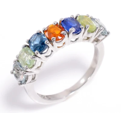 Multi Kyanite Ring 925 Sterling Silver Ring For Women Mother Ring Birthday Gift - Image 1 of 3