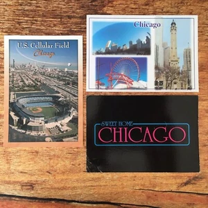Juego de 3 postales de recuerdo de Chicago U.S. Cellular Field y Sweet Home Chicago - Imagen 1 de 8