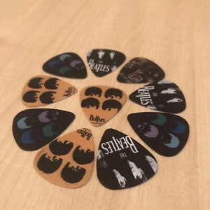BEATLES GUITAR PICKS PLECTRUMS 10 PICS MUSIC GIFT 0.71mm THICK - Picture 1 of 11