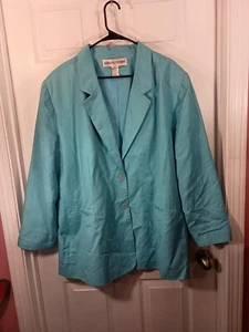 Chaqueta Blazer Adolfo Studio Talla 26W Azul Bebé - Imagen 1 de 7