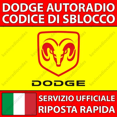 ✅DODGE RADIO CODICE DI SBLOCCO CALIBER CHALLENGER DURANGO NITRO RAM 1500 VP2✅ - Immagine 1 di 4