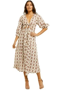 NICHOLAS Asilah Midi Dress in Casablanca Tile Size 8 AU RRP 495 WITH DEFECTS - Picture 1 of 7