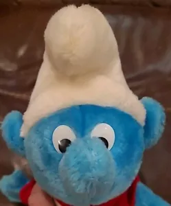 Vintage The Smurfs 1981 Ganz Peyo Football Smurf Plush Stuffed - Picture 1 of 6