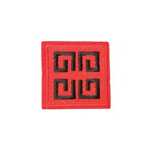 Aplique bordado rojo patrón azteca (hierro) parche coser insignia de hierro - Imagen 1 de 2