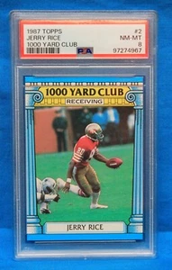 1987 TOPPS # 2 Jerry Rice PSA 8 NM-MT # 97274967  SAN FRANCISCO 49ers 1,000 Yard - Picture 1 of 2