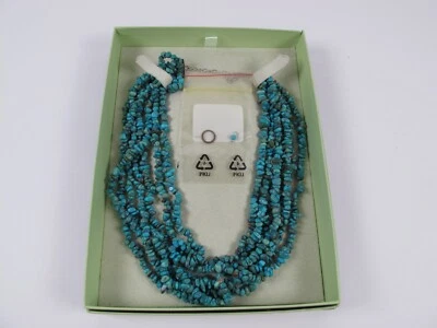 Colar Ross Simons 7 fios turquesa na caixa - Imagem 1 de 4