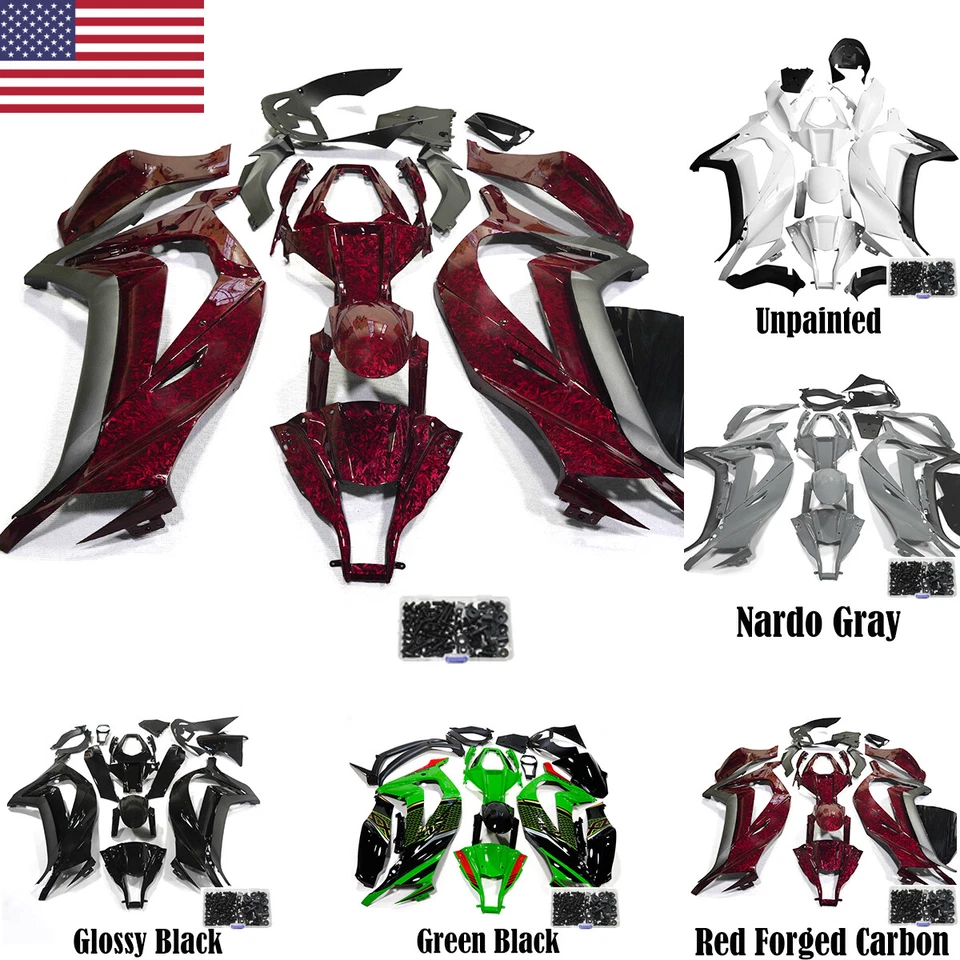 Injection Bodywork Fairing Kit + Bolts For Kawasaki Ninja ZX10R 2011-2015 ZX1000 - Изображение 1 из 1