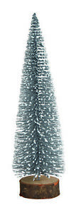 Weihnachtsbaum Mini künstlich Silber 25cm auf Baumstamm mit Glitter aus Kunststo