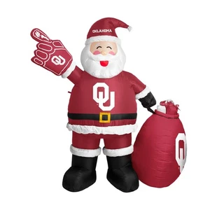 Oklahoma Sooners NCAA 7 pies de alto inflable Papá Noel patio de Navidad inflable - Imagen 1 de 1