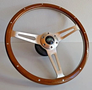 Volante adatto per Land Range Rover 1990-1995 legno classico argento vintage - Foto 1 di 13