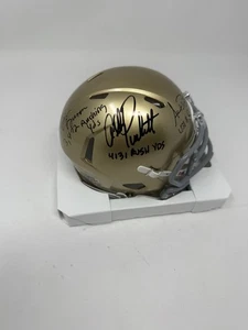 3 Top Rushers Signed Autographed Notre Dame Fighting Irish Mini Helmet AUTO JSA - Picture 1 of 5