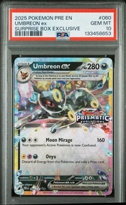 Pokémon Evoluciones Prismáticas Umbreon EX 2025 Caja Sorpresa Exclusiva PSA 10 - Imagen 1 de 2
