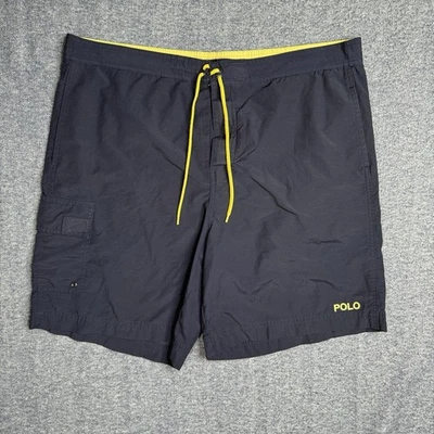 Traje de baño deportivo polo vintage para hombre grande azul forrado de malla traje de baño surf años 90 Foto 1 de 4