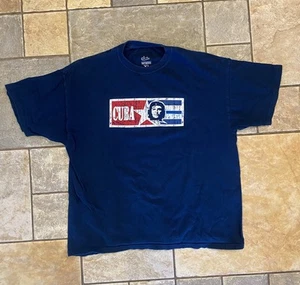 Camisa Para Hombre Cuba Che Guevara Bandera Logo Azul Marino Talla XL - Imagen 1 de 8