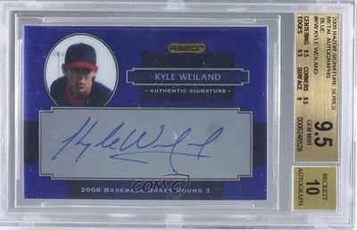 2008 Razor Signature Series Metal Blue Kyle Weiland #AU-KW BGS 9.5 GEM MINT Auto - Image 1 of 2