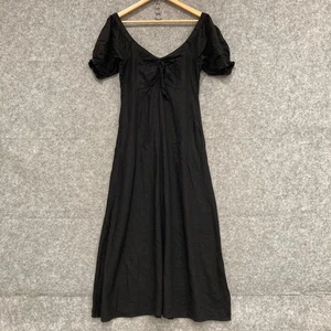 Decjuba Dress Womens Size 10 Black Short Sleeve Off Shoulder Midi Lined 25031 - Picture 1 of 9