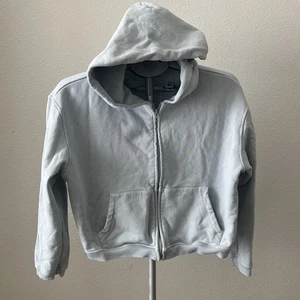 Skims Hoodie Women Medium Blue Cotton Stretch Ribbed Classic Fit Full Zip Casual - Picture 1 of 6