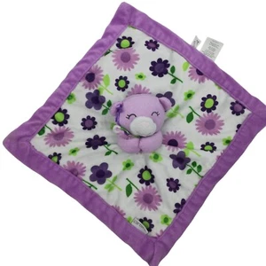 Carters Purple Flower Bear Plush Lovey Lovie Security Blanket Lilac Lavender - Picture 1 of 9