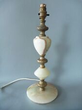 Large Vintage Onyx Marble Table Lamp - Cast Brass - 41 cm tall - Working