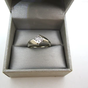 GELIN ABACI 14K RING WITH CZ MAIN STONE SZ 8.75 10.2 GRAMS - Picture 1 of 5