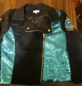 Disney D-Signed Descendants Girls "Wickedly Fierce" Uma Moto Jacket, Size L - Picture 1 of 4