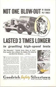 GOODRICH Safety Silvertown - Vintage 1933 Full-Page Color Print Ad - Picture 1 of 2