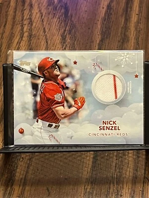NICK SENZEL 2020 TOPPS "WALMART HOLIDAY MEGA RELIC" CINCINNATI REDS JERSEY PATCH - Image 1 of 2