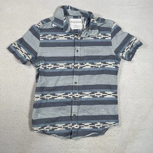 Camicia da uomo Aeropostale abbottonata taglia small blu a righe manica corta - Foto 1 di 8