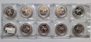 Complete 12 Pcs China Lunar Silver World Expo Medals (12x9g, total 108g) Set - Picture 1 of 4