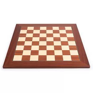 Deluxe Mahogany Wood Chess Board – Handmade in Spain, 22 in. - Picture 1 of 4