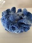 Hair Scrunchie Crochet Handmade Elastised Full Ruffled Blue Tones