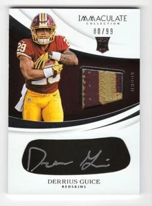 Derrius Guice Redskins 2018 Immaculate RC Jersey Eye Black Auto Rookie 80/99 - Picture 1 of 1