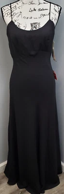 Maxi Vestido Largo De Colección Hampton Nites Para Mujer Talla 10 Negro Correas de Espagueti Cremallera Trasera Foto 1 de 4